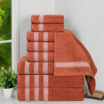 Superior Brea Zero Twist Cotton Ribbed Geometric 9 Piece Towel Set