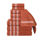 Superior Brea Zero Twist Cotton Ribbed Geometric 9 Piece Towel Set