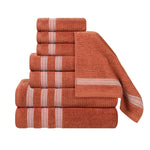 Superior Brea Zero Twist Cotton Ribbed Geometric 8 Piece Towel Set
