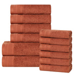 Cotton Waffle Border Towel Set 12-Piece - Honeycomb