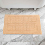 Superior Nora Cotton Thick Solid Checkered Washable Bath Mat Set of 2