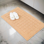 Superior Nora Cotton Thick Solid Checkered Washable Bath Mat Set of 2