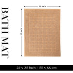 Superior Nora Cotton Thick Solid Checkered Washable Bath Mat Set of 2