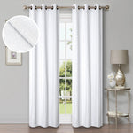 Linen Washable Room Darkening Blackout Curtains, Set of 2