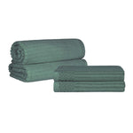 Cotton Ribbed Textured Bath Sheet & Towel Set 4-Piece - Soho