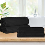 Cotton Ribbed Textured Bath Sheet & Towel Set 4-Piece - Soho