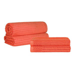 Cotton Ribbed Textured Bath Sheet & Towel Set 4-Piece - Soho
