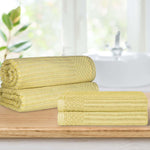 Cotton Ribbed Textured Bath Sheet & Towel Set 4-Piece - Soho