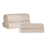 Cotton Ribbed Textured Bath Sheet & Towel Set 4-Piece - Soho