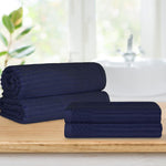 Cotton Ribbed Textured Bath Sheet & Towel Set 4-Piece - Soho