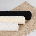 Brou Diamond Lattice Textured Washable Bath Rugs, Set of 2