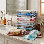 Marble Solid and Jacquard Assorted Cotton Towel Set - 8 Piece