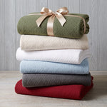Superior Nobel Cotton Textured Chevron Lightweight Woven Blanket
