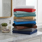 Cotton Marble Solid Jacquard Border Bath Towel Set of 4