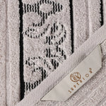 Sadie Zero Twist Cotton Elegant Floral Motif Absorbent Jacquard 6 Piece Towel Set