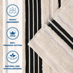 Superior Zero Twist Cotton Solid Floral Hand Towel Set of 6