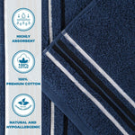 Sadie Zero Twist Cotton Absorbent Solid 6 Piece Towel Set
