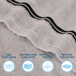 Sadie Zero Twist Cotton Absorbent Solid 6 Piece Towel Set