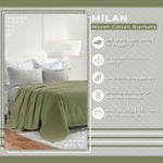 Superior Milan Cotton Textured Striped Lightweight Woven Blanket
