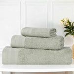 Superior Honeycomb Textured Border Luxury Cotton 3 Piece Towel Set