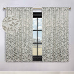 Leaves Room Darkening Back Tabs Blackout Curtain Panels, Set of 2
