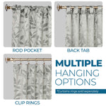 Leaves Room Darkening Back Tabs Blackout Curtain Panels, Set of 2