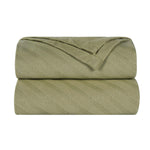 Superior Milan Cotton Textured Striped Lightweight Woven Blanket