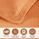 Lightweight Cotton Bedspread Sets 3-Piece Geometric Fret Jacquard Matelassé