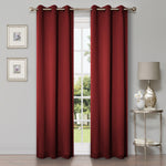 Modern Blackout Window Curtains Solid Room Darkening Set of 2