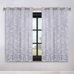 Blackout Curtains Leaves Pattern Room Darkening Grommet 2 Panels