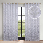 Blackout Curtains Leaves Pattern Room Darkening Grommet 2 Panels