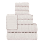 Superior Zuma Zero Twist Cotton Waffle Stripes 8 Piece Towel Set