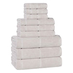 Superior Mile Smart Twist Viscose Cotton Blend Solid 9 Piece Towel Set