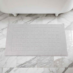 Superior Nora Cotton Thick Solid Checkered Washable Bath Mat Set of 2