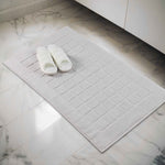 Superior Nora Cotton Thick Solid Checkered Washable Bath Mat Set of 2