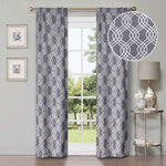 Ribbon Trellis Washable Room Darkening Blackout Curtains, Set of 2