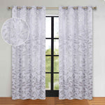 Blackout Curtains Leaves Pattern Room Darkening Grommet 2 Panels