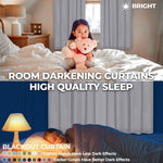 Blackout Window Curtains Solid Room Darkening Washable Set of 2