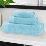 3 Piece Egyptian Cotton Bath Towel Set Basketweave