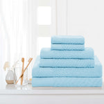 6 Piece Egyptian Cotton Basketweave Towel Set