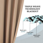 Blackout Window Curtains Solid Room Darkening Washable Set of 2