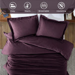 100% Cotton Flannel Solid Modern Fuzzy Duvet Cover Set
