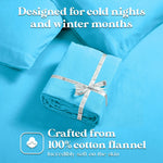 100% Cotton Flannel Sheets Set - Solid Deep Pocket Bed Sheet Set