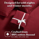 100% Cotton Flannel Sheets Set - Solid Deep Pocket Bed Sheet Set