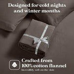 100% Cotton Flannel Sheets Set - Solid Deep Pocket Bed Sheet Set