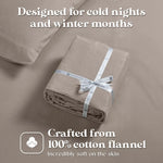 100% Cotton Flannel Sheets Set - Solid Deep Pocket Bed Sheet Set