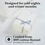 100% Cotton Flannel Sheets Set - Solid Deep Pocket Bed Sheet Set
