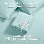 100% Cotton Flannel Sheets Set - Solid Deep Pocket Bed Sheet Set