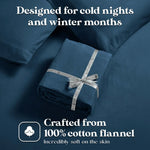 100% Cotton Flannel Sheets Set - Solid Deep Pocket Bed Sheet Set