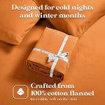100% Cotton Flannel Sheets Set - Solid Deep Pocket Bed Sheet Set